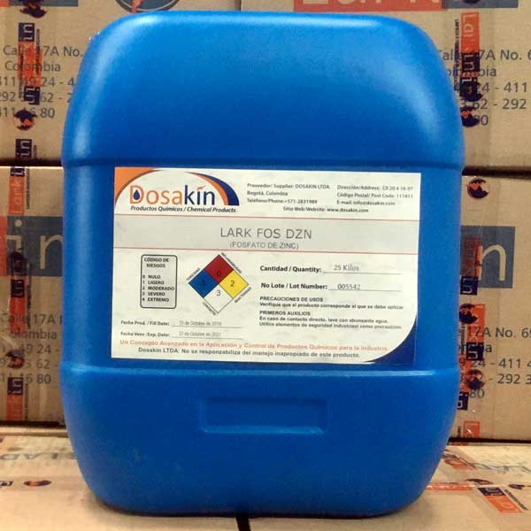 LARK FOS DZN es un fosfato de Zinc, el cual proporciona buena adherencia y estabilidad en procesos de fricción. Se  emplea en sistemas de inmersión y aspersión para dar recubrimientos finos sobre láminas de Acero Cold Rolled, Aluminio y sus aleaciones
